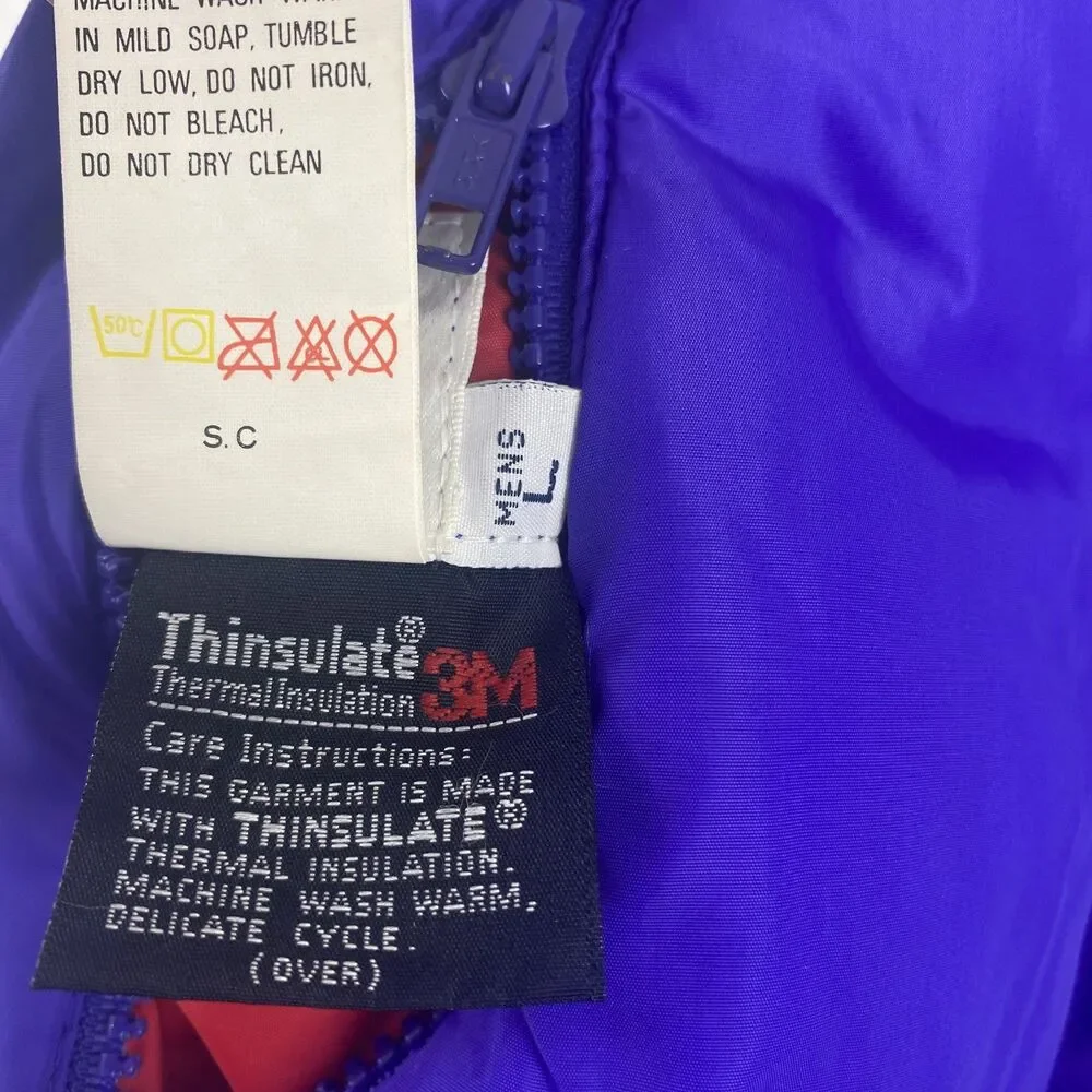 Vintage Columbia Reversible Jacket Mens Large Purple Red Logo Full Zip Outdoors